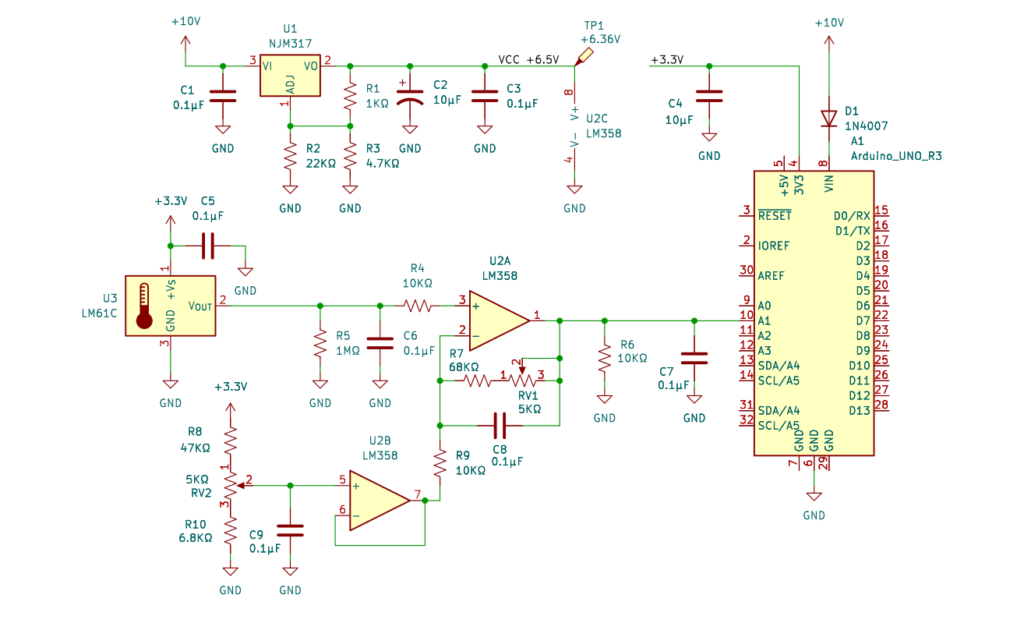 LM61C 用 DC 増幅器回路図